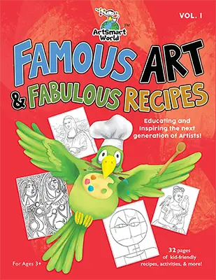 Famous Art and Fabulous Recipes book cover-ArtSmart World Org